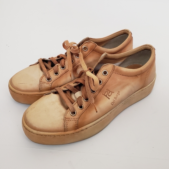 Del Borgo Leather Sneakers Womens Size EU 37 / US 7.5 - Picture 1 of 8